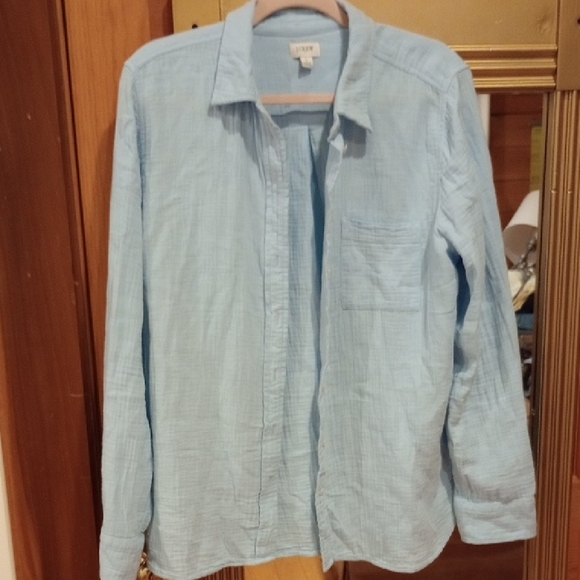 J. Crew Sky Blue Collared Shirt - Picture 1 of 3